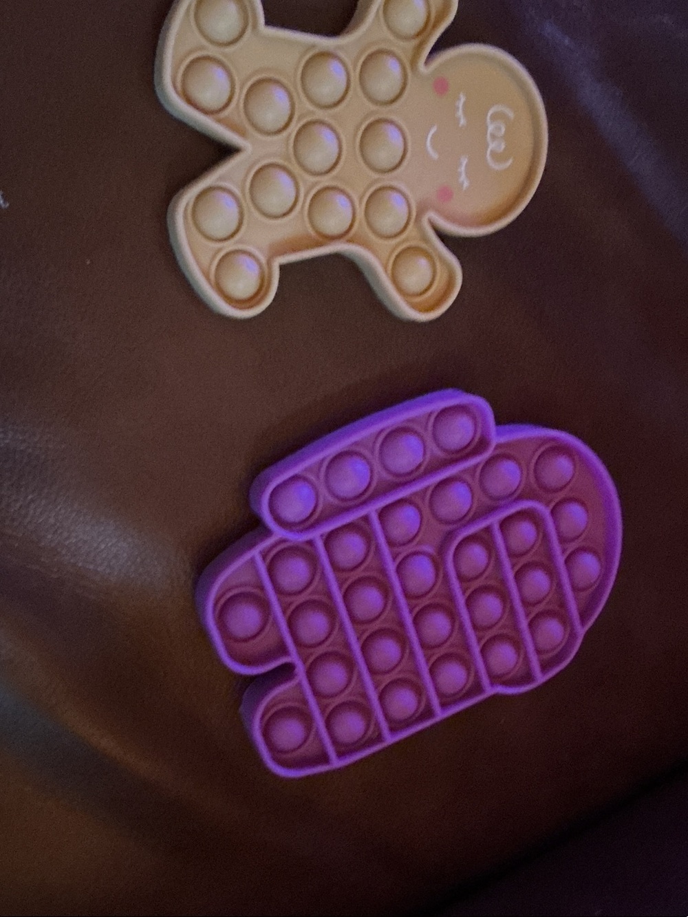 Gingerbread & Purple Silicone Pop It Fidget Toys